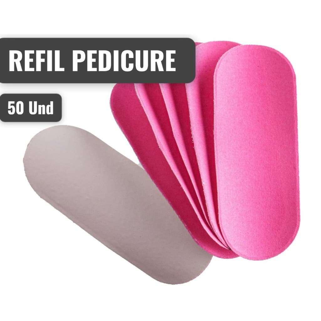Lixa Refil para os pés Descartável Pedicure Adesivo ROSA - 50 Unidades