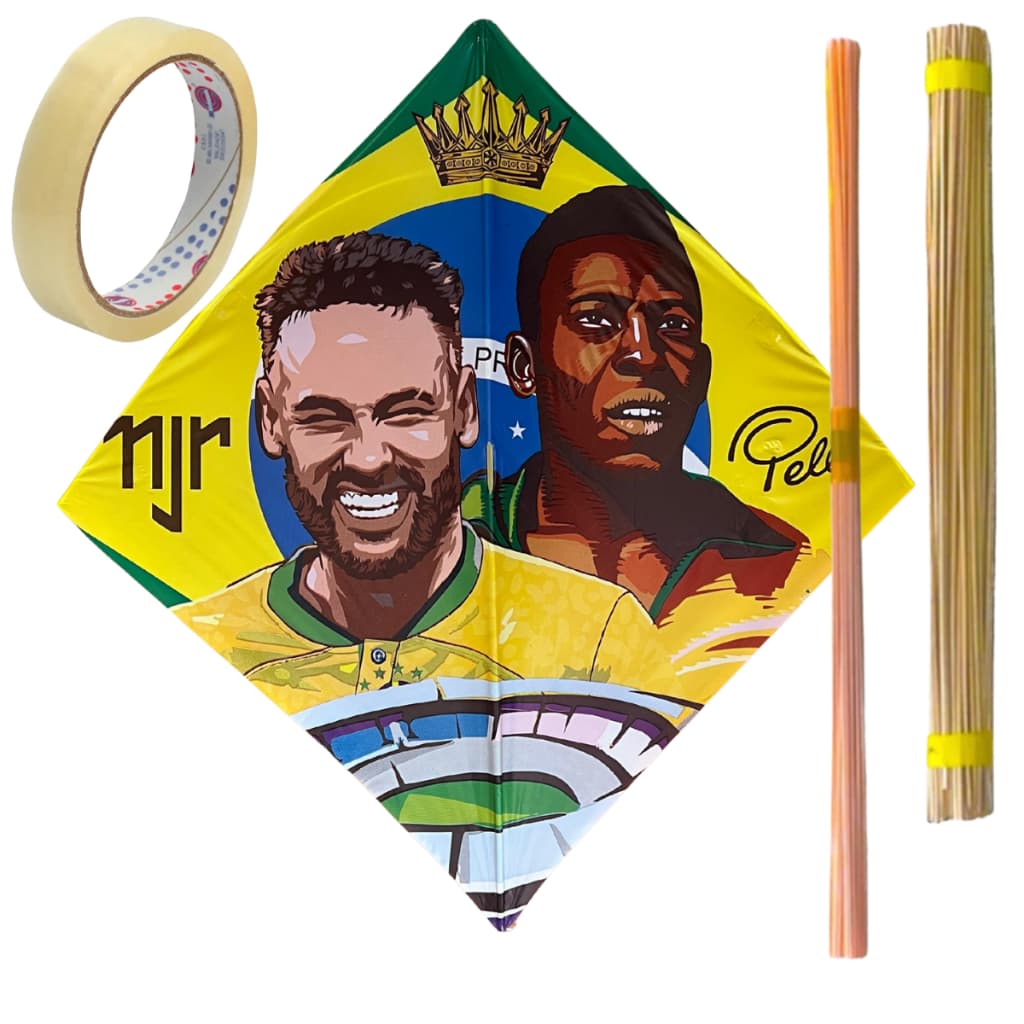 Kit faça você mesmo 33x33cm Pipas Papagaio Flechinha 50 Unidades Estampas Sortidas