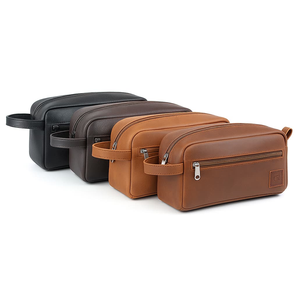 Necessaire Estojo Bolsa de Mão em Couro Bag Multiuso 2 Divisorias Reforçada Compacta