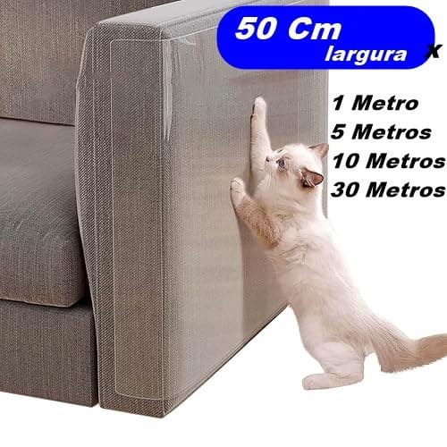 Sofá Protetor Gato Anti Arranhões Adesivo Proteção 61 Cm Largura Transparente Cristal