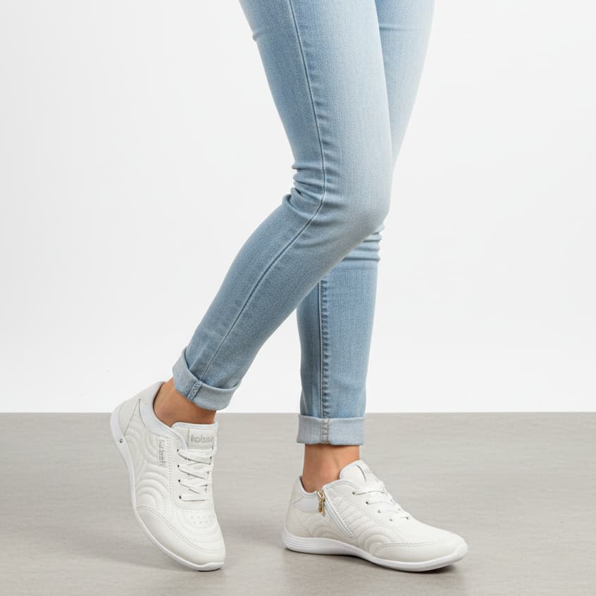 Tênis Feminino Kolosh Branco Calce Fácil Estilo Casual Conforto Trabalho Dia A Dia C3183