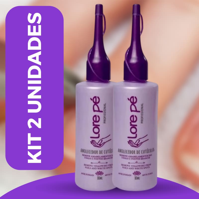Amolecedor de Cutículas Lore Pé 80ml Kit 2 Unidades
