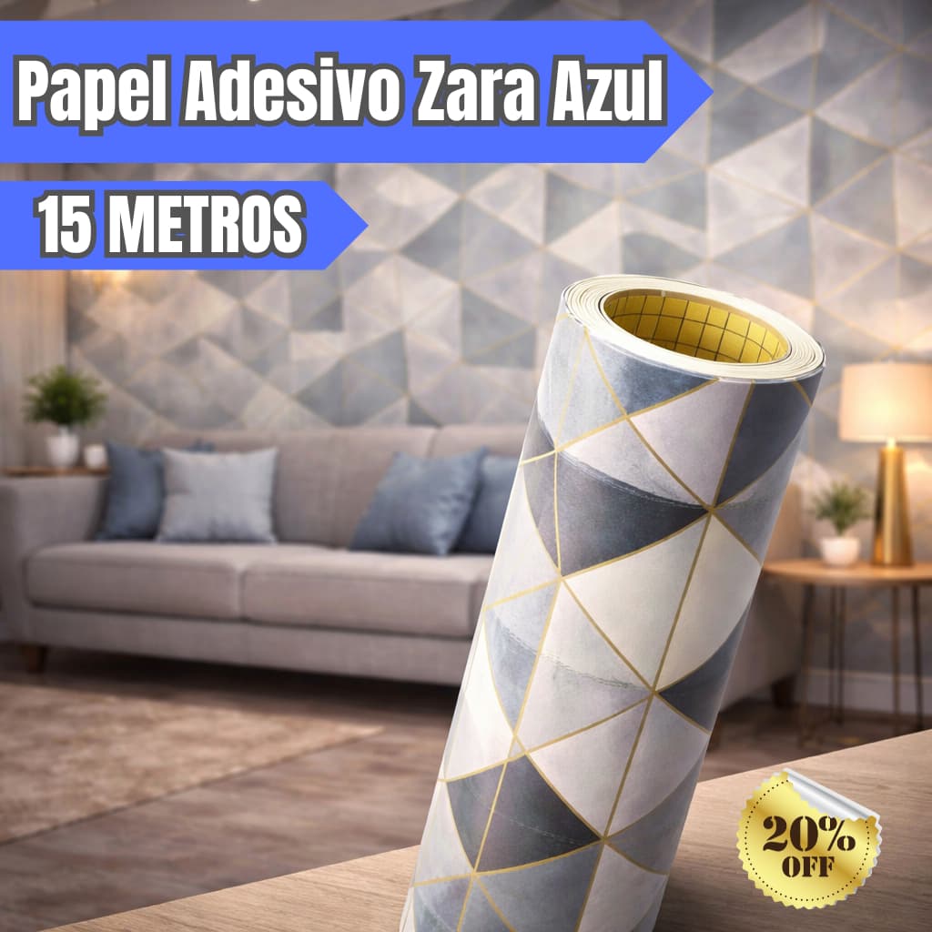 Papel Adesivo Parede 5, 10 ou 15 metros Impermeável Cozinha Lavável Sala Fácil de Aplicar Resistente