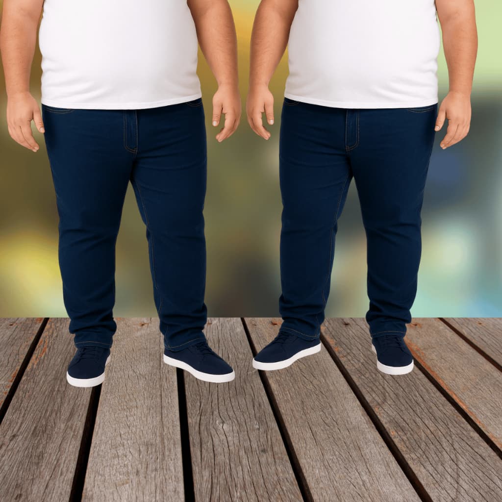 KIT 2 Calças Jeans Masculina Plus Size Básica Elastano Premium Direto Da Fábrica - Tam 50 a 70.