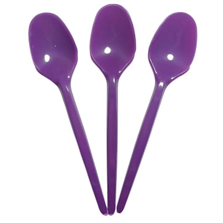 Colher Açaí Roxa Reforçada Descartável Sorvete C/50 Unidades-- Star Fest