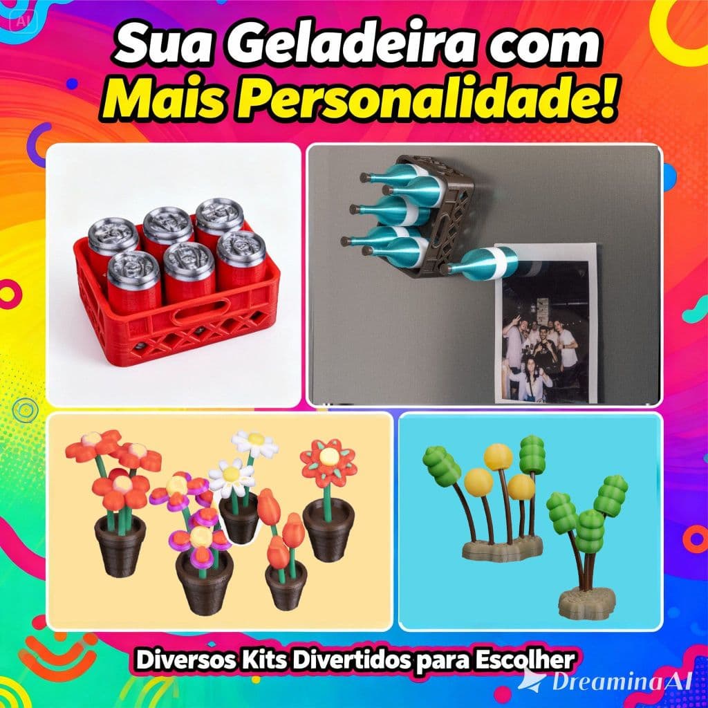 Kit imãs de geladeira - kit decorativo divertido - decoração criativa - kit para presentear