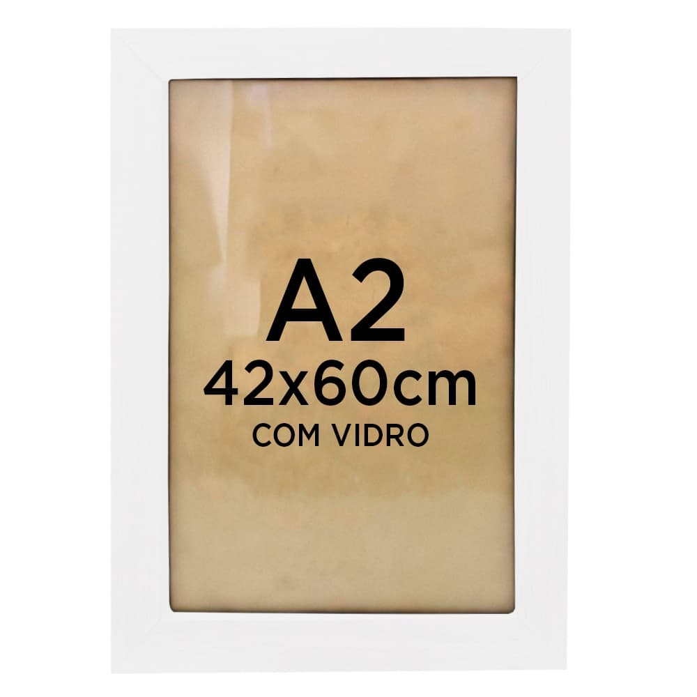 Moldura Quadro A2 42x60 Foto Poster Ilustração Com Vidro - Várias Cores