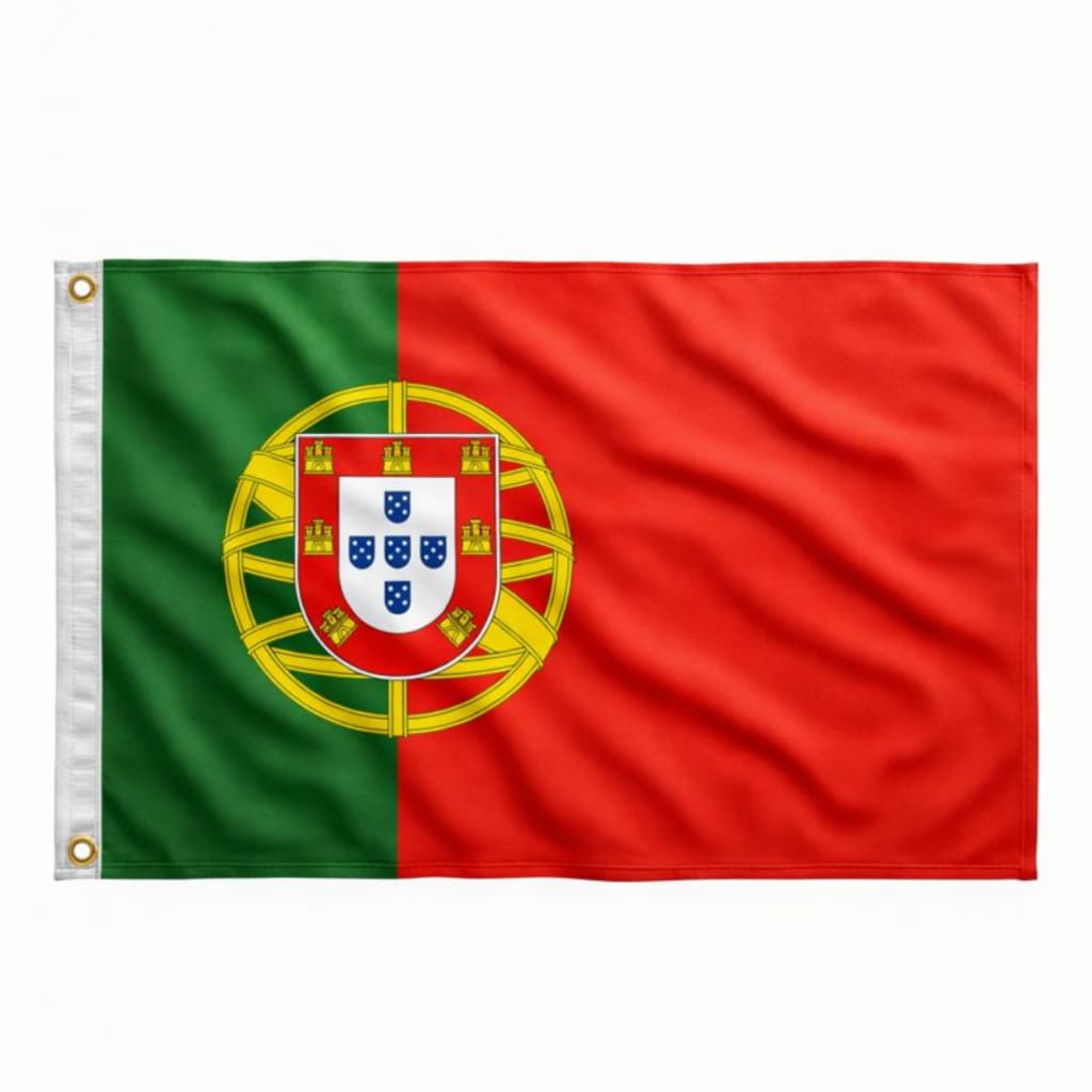 Bandeira Premium Portugal Oficial 90 x 150 cm C/ Anilhas p/ Mastro Costurada Excelente p/ Exteriores
