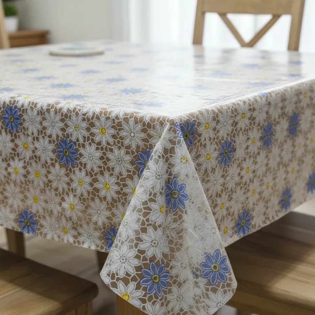 Toalha De Mesa Plástica Impermeável 4 Lugares Estampada Quadrada Cozinha Jantar Lazer Decoração