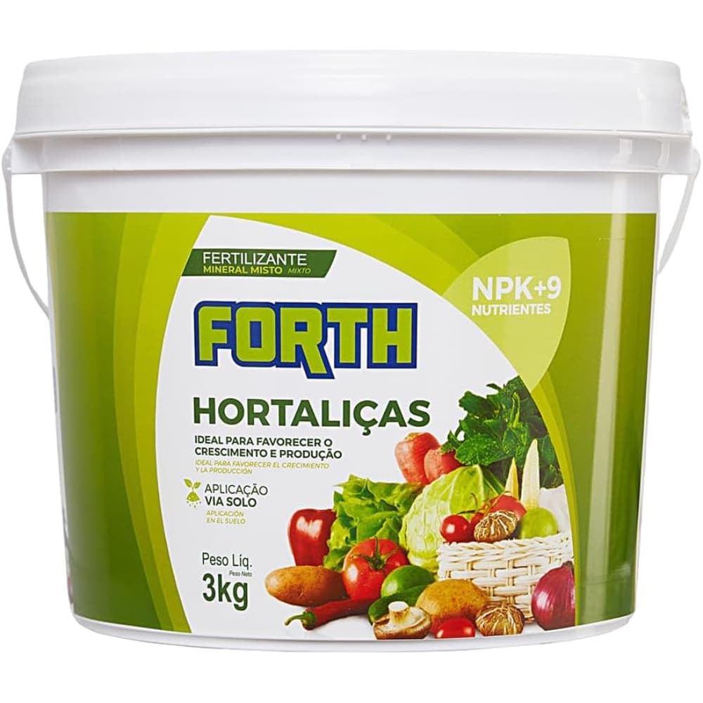 Adubo Fertilizante Forth Hortaliças Produção Crescimento NPK 3kg e 400g
