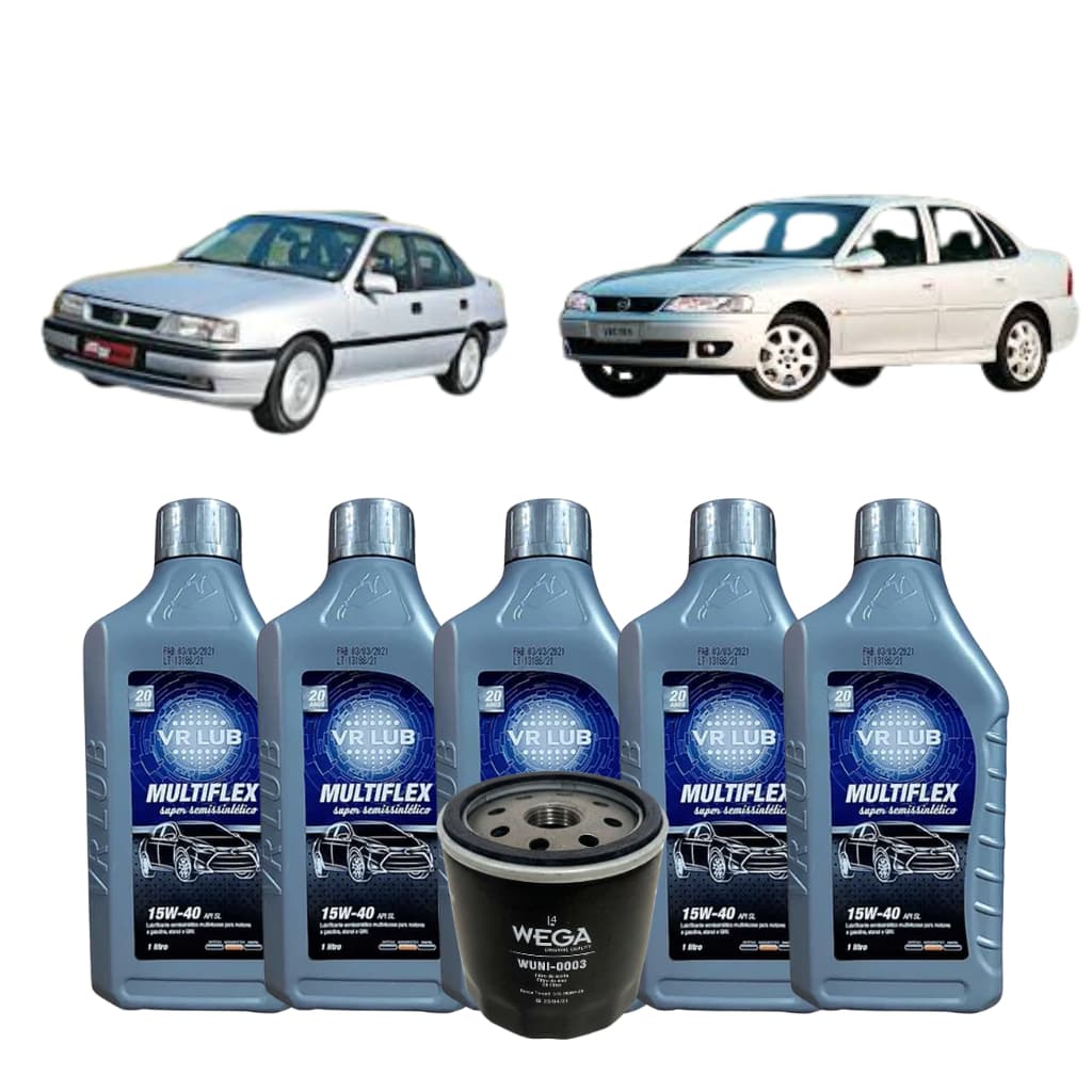 KIT Revisão troca de oleo Vectra 1993 a 2006 5 litros 15W40 VR Lub + 1 Filtro de Oleo