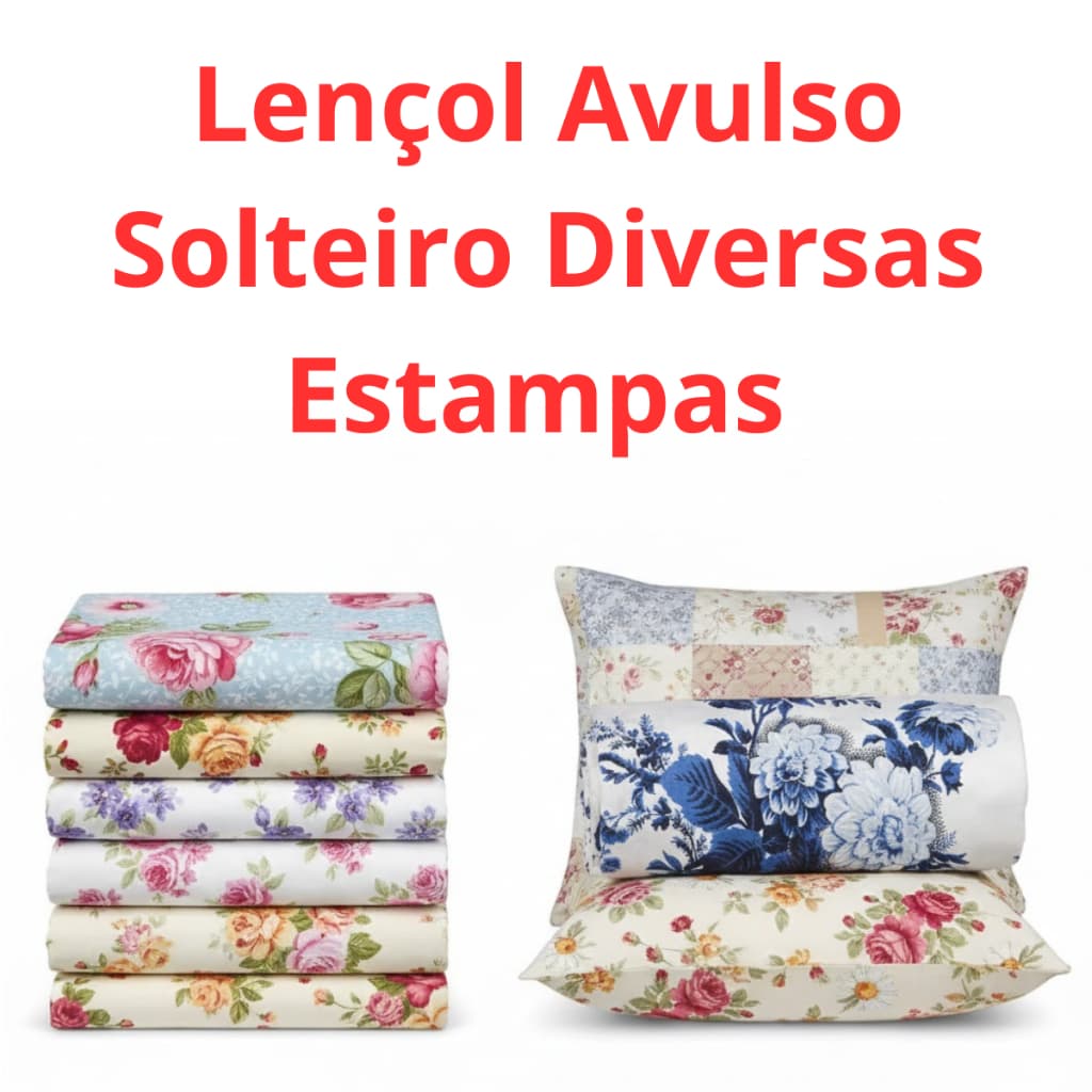Lençol De Cama Solteiro Avulso Com Elástico Estampado Atacado