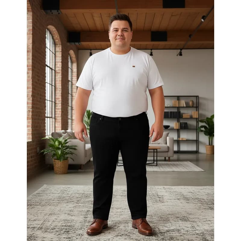 Calça Jeans Masculina Plus Size Básica Elastano Premium Direto Da Fábrica Trabalho - Tam 50 a 70