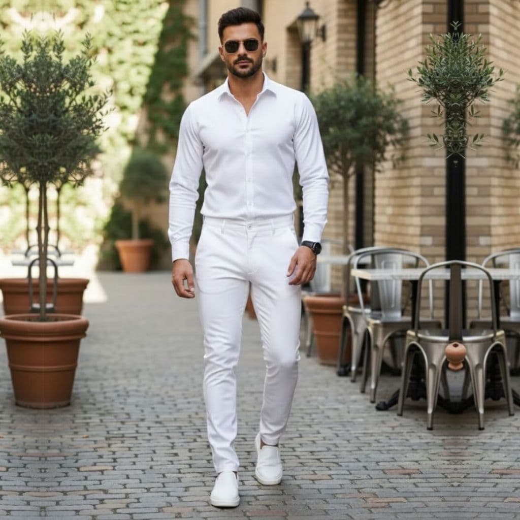 Calça Masculina Uniforme Profissional Sarja Lycra Branca Social Alfaiataria 38 ao 48 Alta Qualidade