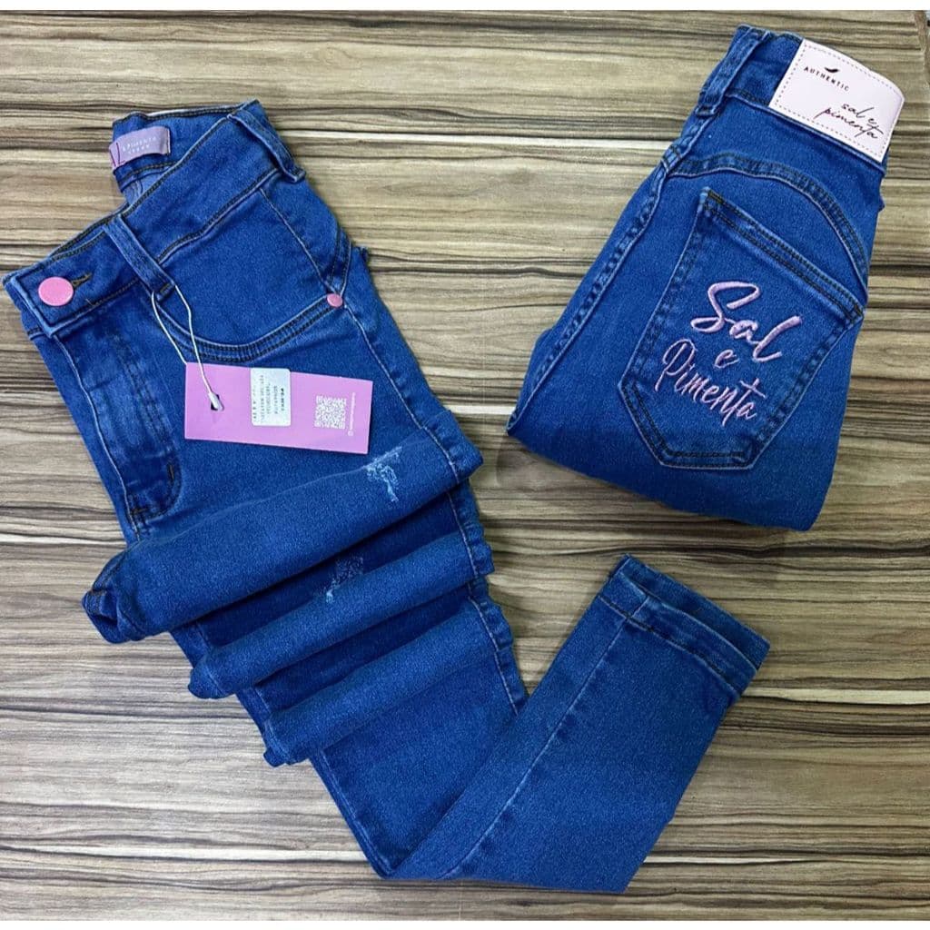 Calça Sal E Piementa Linha Super Premium Com Elastano cintura alta