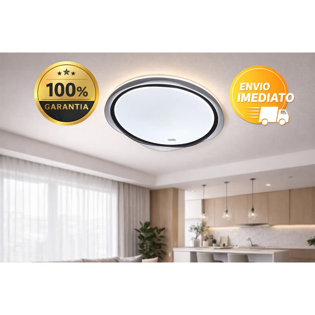 Plafon LED Ultra Slim 40cm 45W Luz Branca Neutra | Design Moderno com Luz Indireta | Envio Imediato