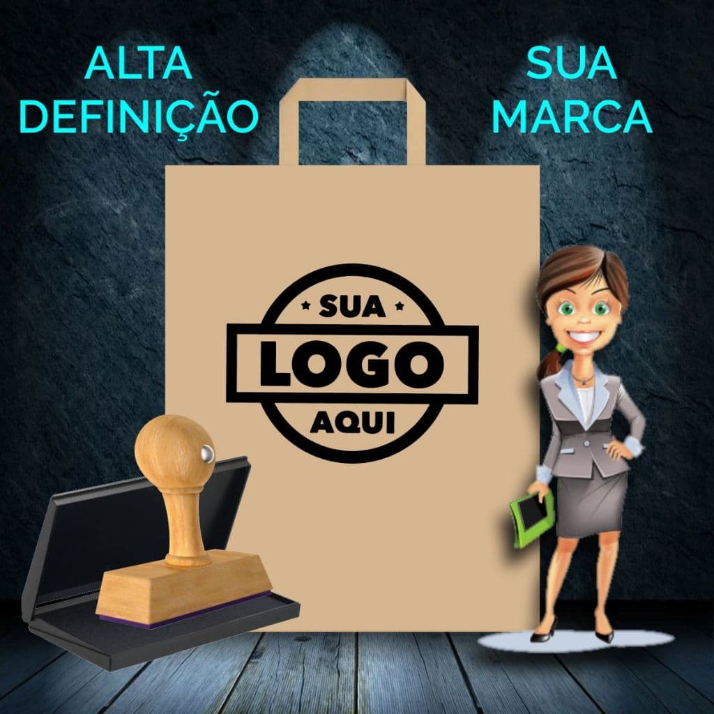 CARIMBO PARA EMBALAGEM ALTA DEFINIÇÃO - CARIMBO PARA SACOLA DE DELIVERY - IMPRESSÃO DE EMBALAGEM COM CARIMBO ALTA DEFINI