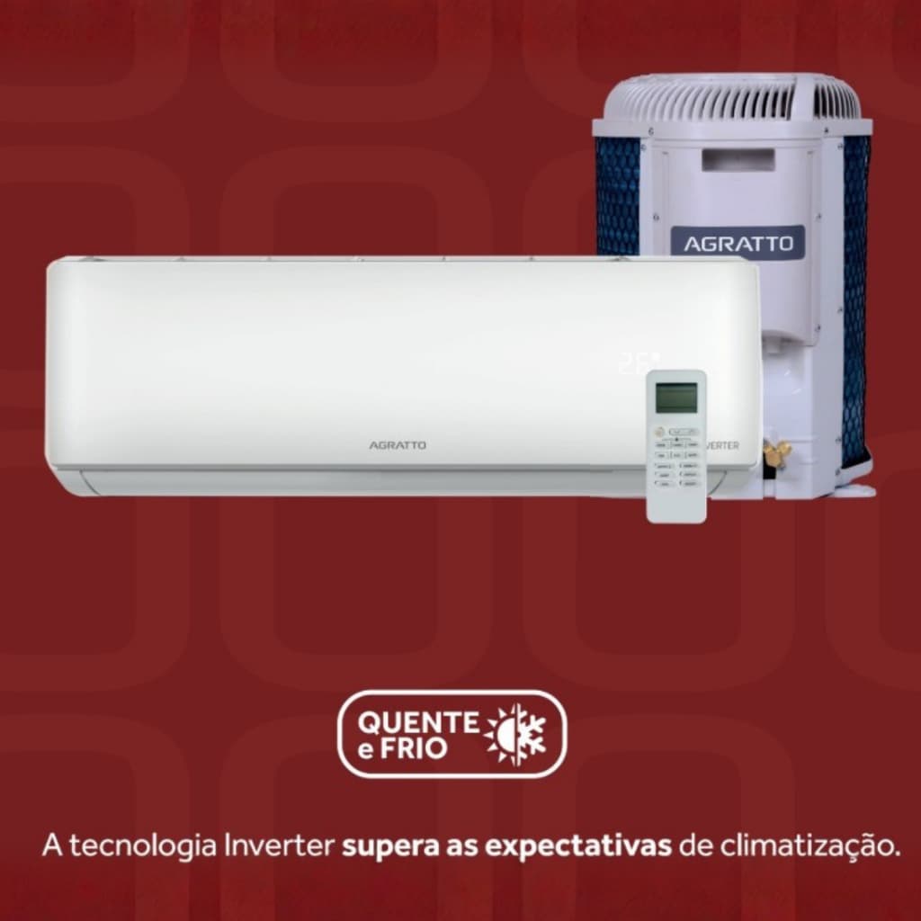 Ar Condicionado Split Agratto Zen Inverter 9000 BTUs Frio Econômico Silencioso Classe A