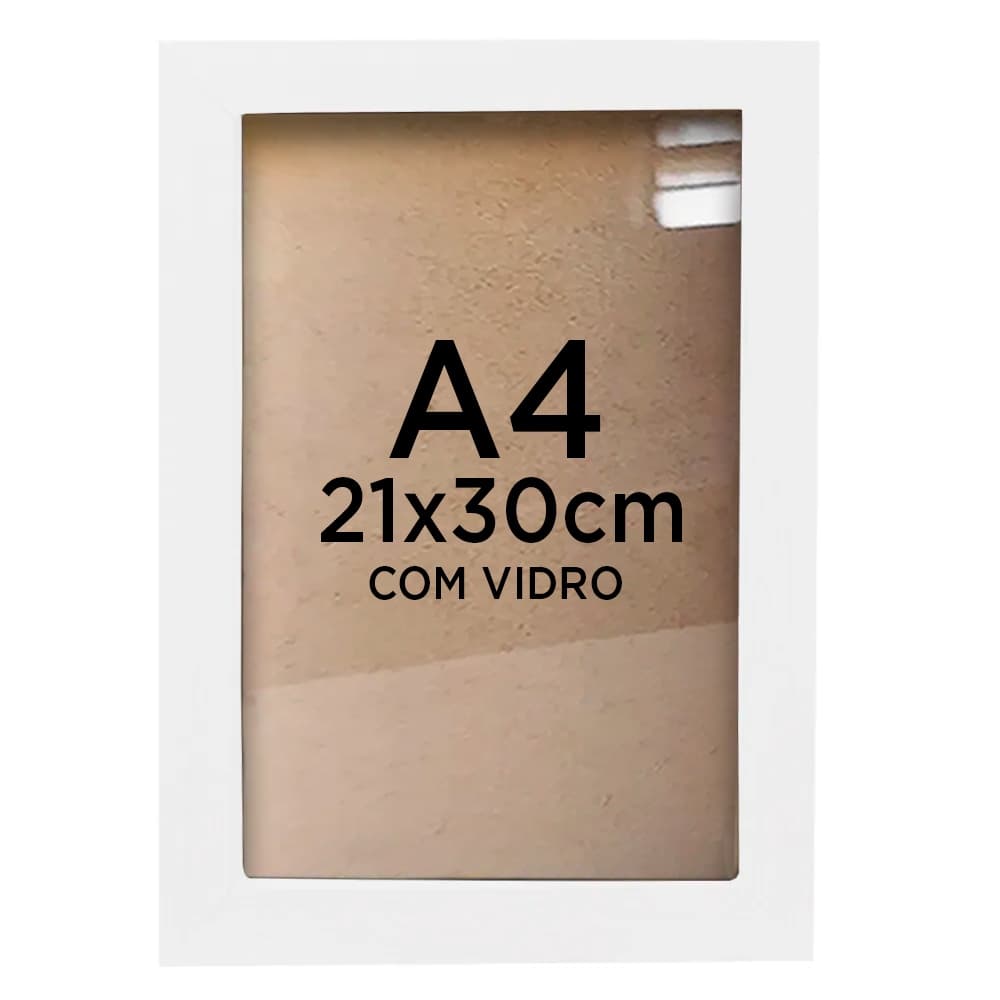 Moldura Quadro A4 21x30 Diploma Certificado Foto Com Vidro - Várias Cores Moldura Quadro A4 21x30 Diploma Certificado Fo