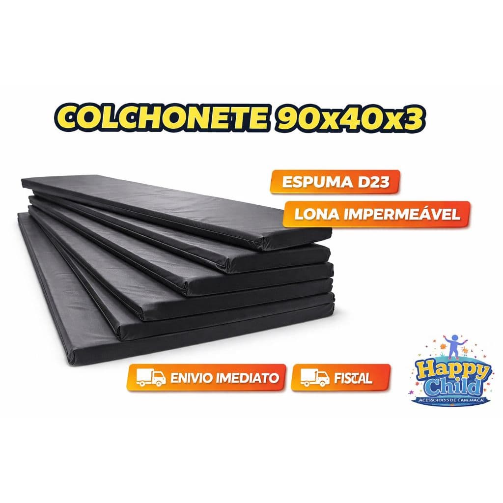 10 Colchonetes Preto Para Escolas E Creches 90x40x3 Impermeável D23