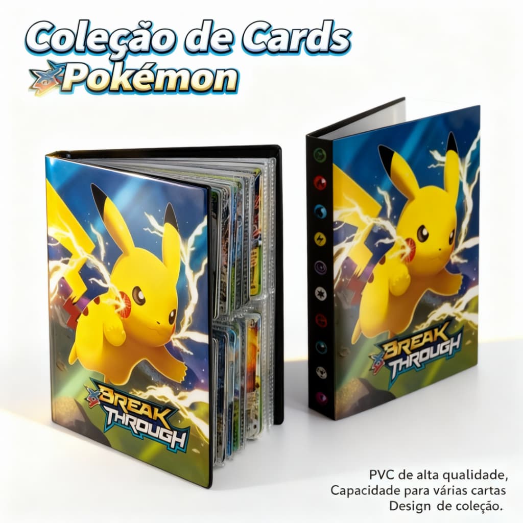Álbum Pokémon TCG 240/400 Cartas Organização e Proteção de Cartas Uso Colecionador Envio SP