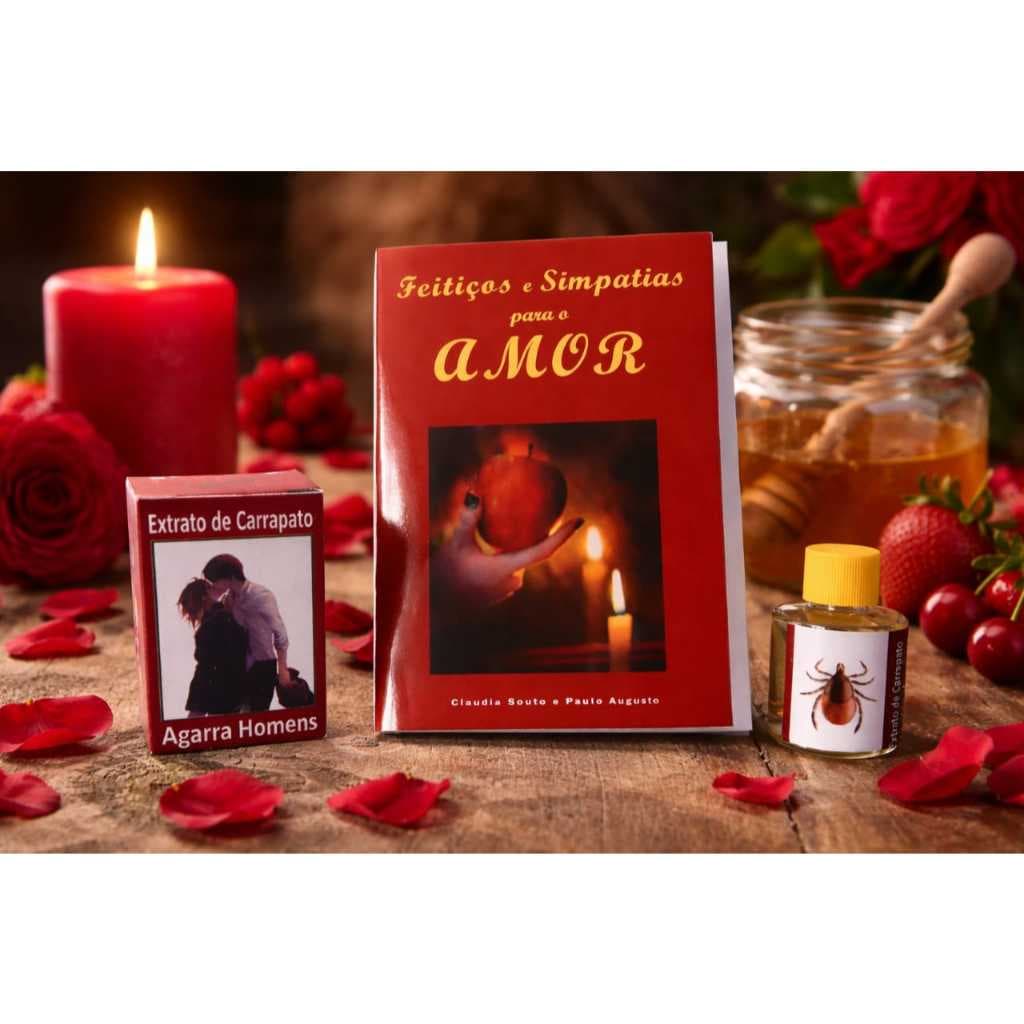 kit simpatia para o amor + perfume  extrado de carrapato