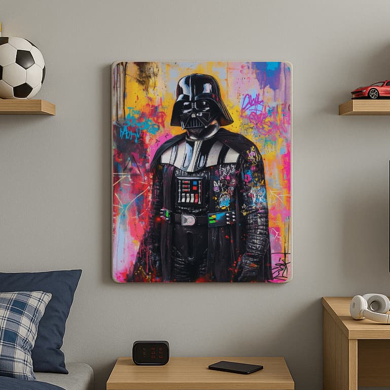 Quadro Darth Vader Decorativo Em Madeira Impresso Uv