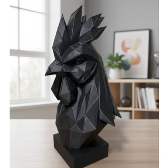 Decoração Galo Busto Elegante Mascote Clube