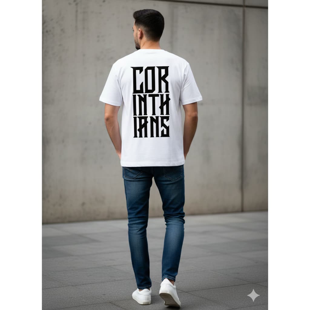 Camiseta Branca Masculina Estilo Torcedor 1910 Estampa Não Oficial Material 100% Algodão P ao G