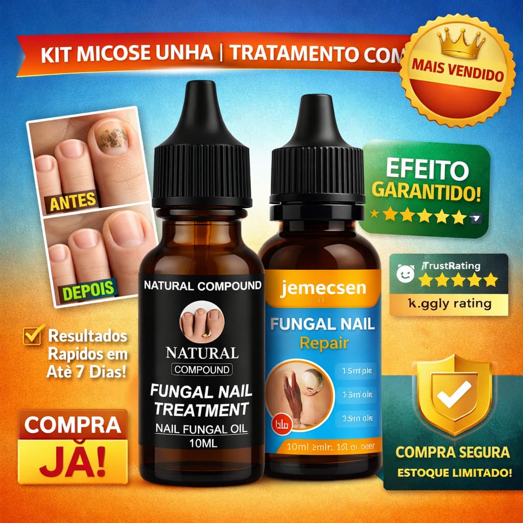 Kit Fungos Unha 10ML | Anti Micose | Tratamento Natural preta e pequena