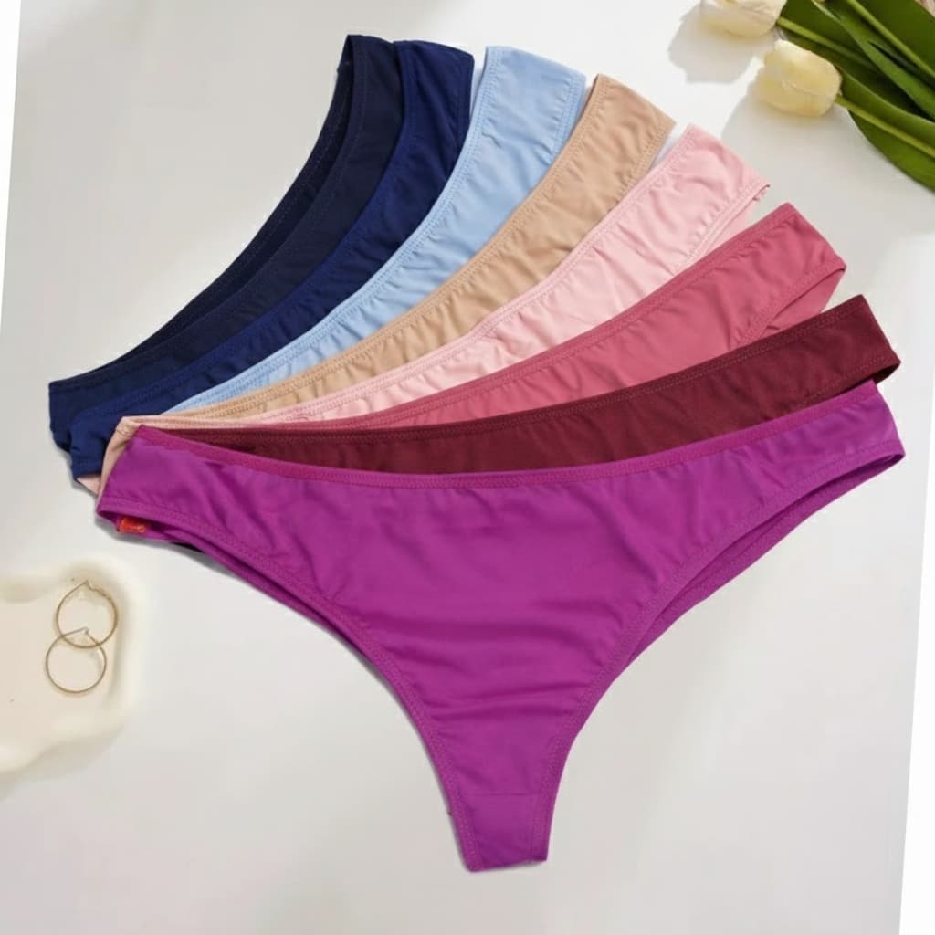 Kit 5 Calcinhas Fio Duplo Poliamida Conforto Cores Variadas Beleza Brasileira Tanga Cintura Média
