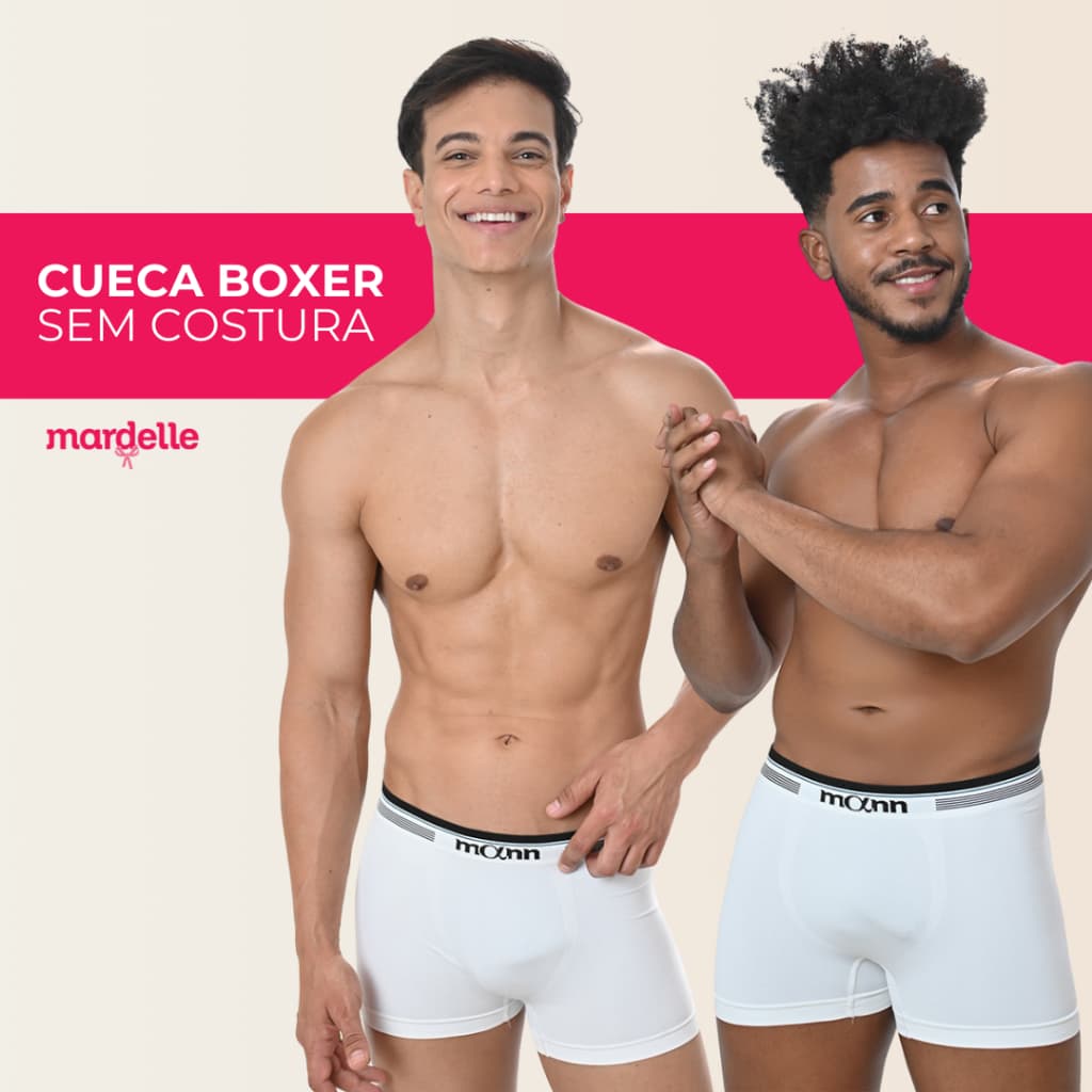 Cueca Boxer Sem Costura Poliamida Branca Tamanho P Original Mann Mardelle