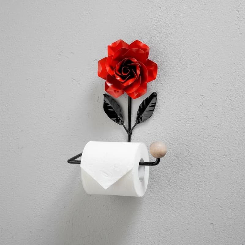 Porta papel higiênico rústico flor 3d linda realista