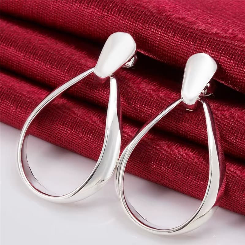 Brinco Feminino Argola Prata 925 Gota