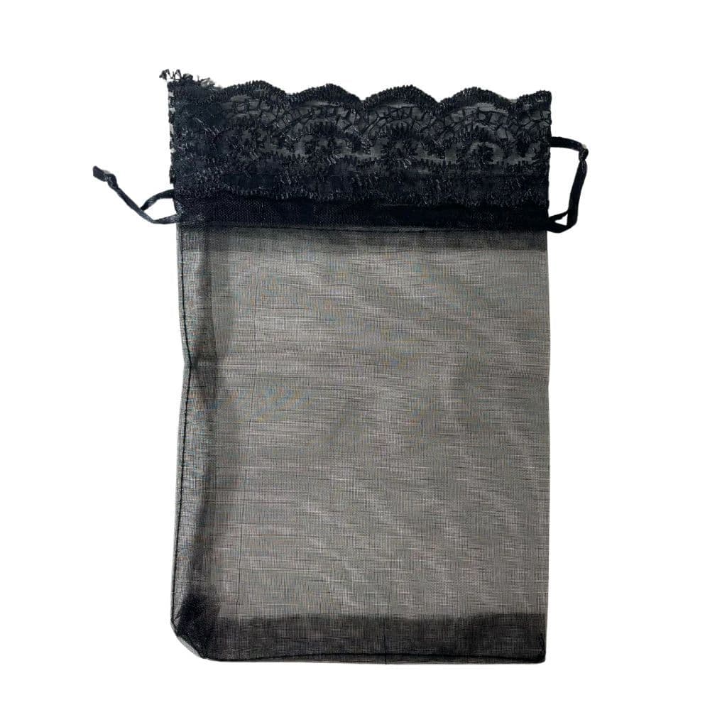 Saquinho de Organza Preto com Renda 13x18cm - Pct c/ 50