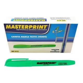 KIT 24 Canetas Marca Texto Neon Masterprint Verde MP612