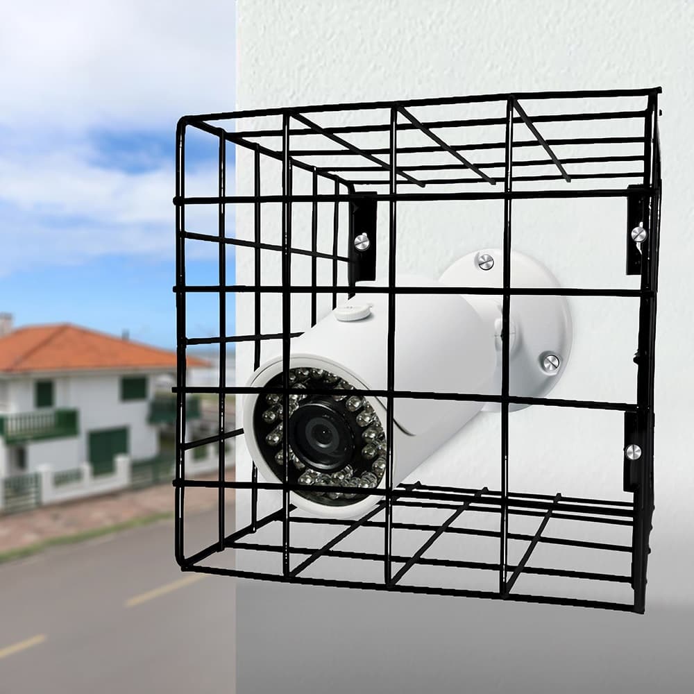 Caixa de Proteção em Aço para Câmera de Segurança Externa – Anti-Vandalismo Tipo Gaiola Aramada
