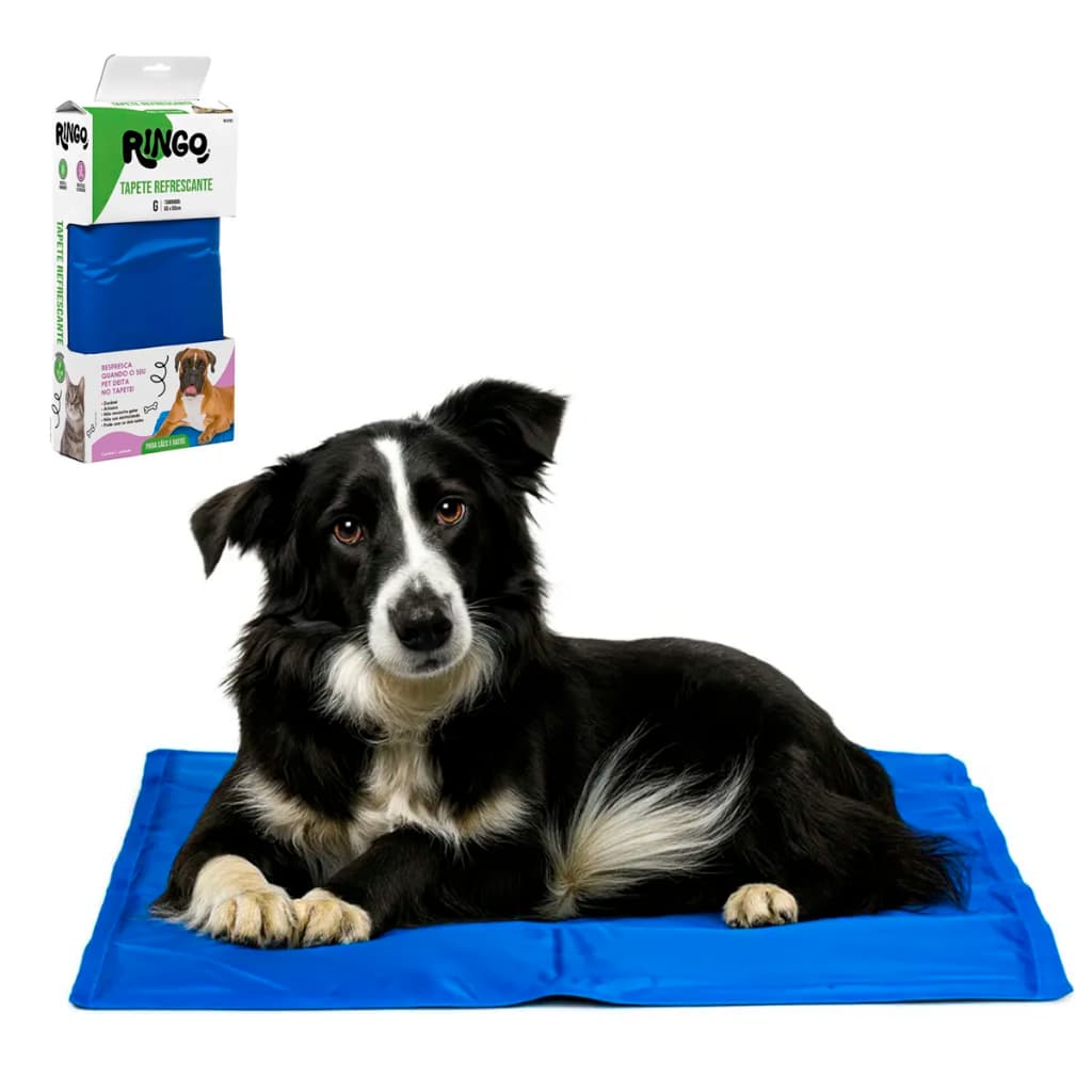 Tapete Gelado Refrescante para Cachorro Pet Ringo Azul