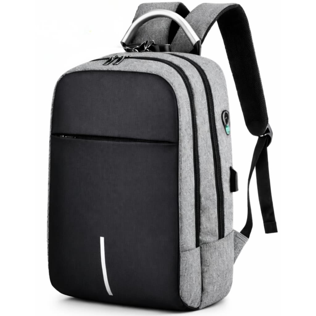 Mochila Notebook Antifurto Bolsa Impermeável Unissex Reforçada com Cadeado Entrada USB e Fone Trabalho Viagem Escolar