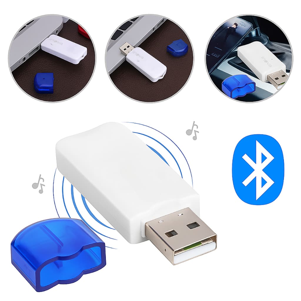 Adaptador Bluetooth USB Fácil Instalação Pareamento Para Carro Áudio Limpo