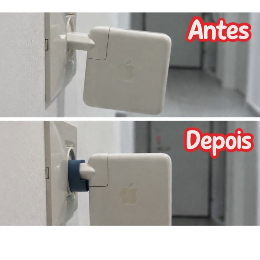 Suporte Protetor Carregador Tomada | Anti-Folga e Anti-Quebra | Proteção Completa Cabo e Conector