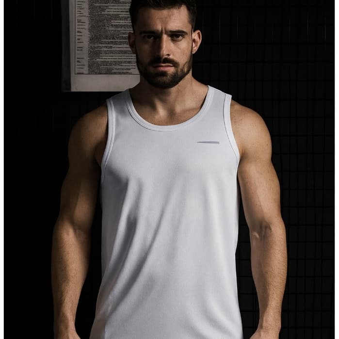 Regata Masculina Respirável Academia Treino Fitness Lisa Básica Não Amassa Não Faz Bolinha