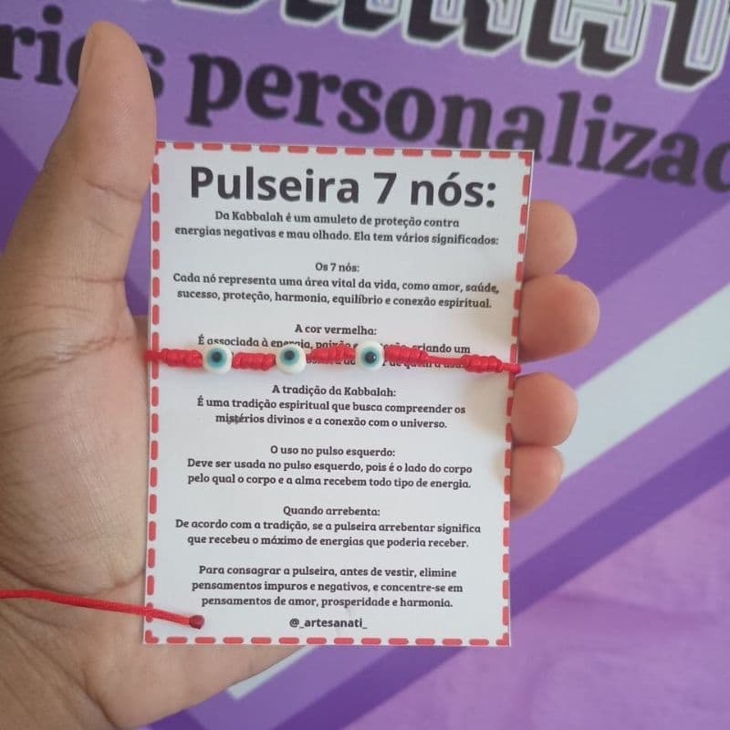Pulseira 7 nós com 3 olhos gregos