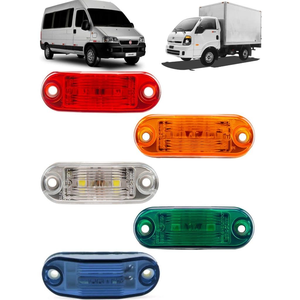 Kit 10 Lanterna Lateral Baú Caminhão Carreta Trailers Reboque Ônibus Vigia Teto Led 12/24Vts Bivolt