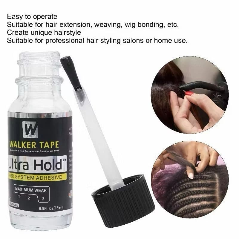 ￼Cola Ultra Hold 15ml C/pincel Capilar Wig Prótese Fulllace Walker Tape