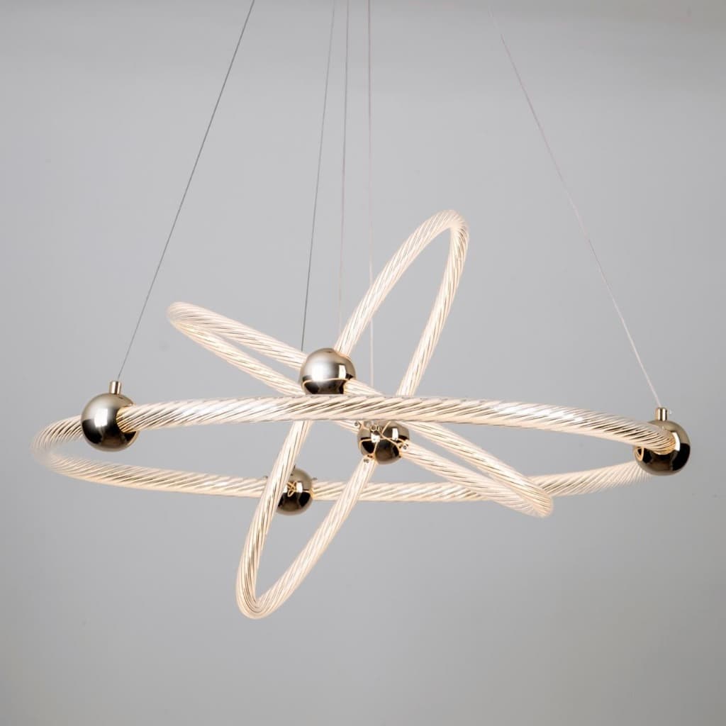 Lustre Aliança Galaxy Luxo 3 Aneis 60x40x20 Bivolt Decoração