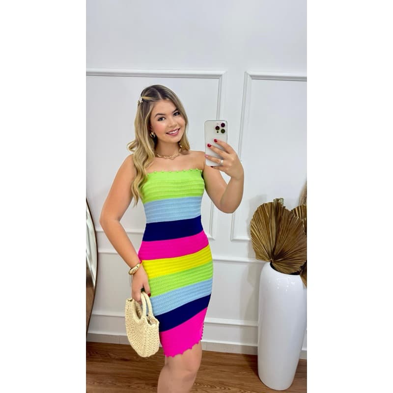 Vestido Virginia Verão Moda Carnaval Modal Tricôt Festa Sem Bojo Curto Balada Tendência Moda Praia Chique Brasil