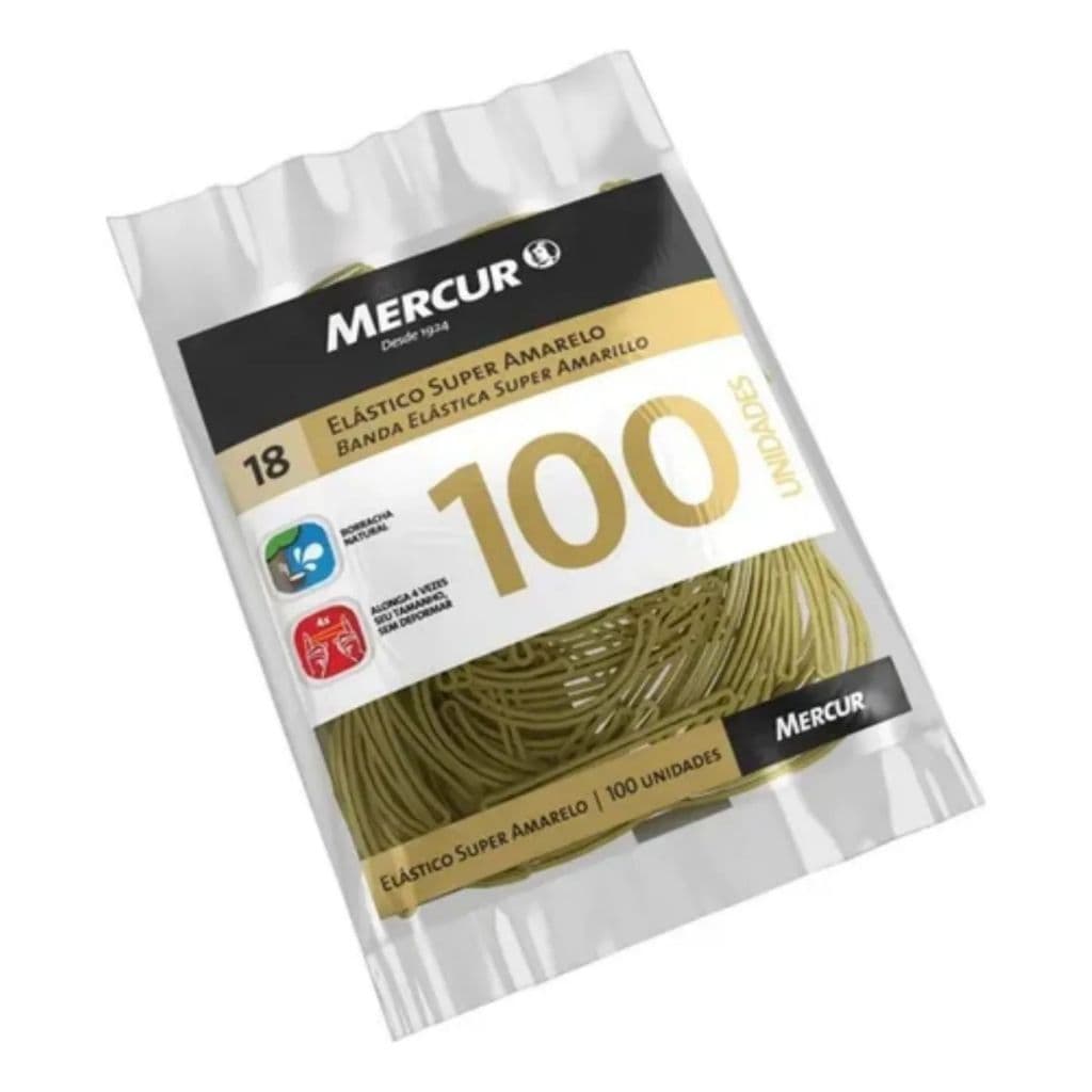 Elástico Mercur Super Amarelo N18 C/100unidades