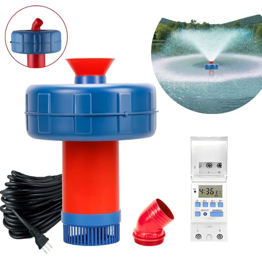 Aerador Chafariz 1100W com Temporizador para Piscicultura Tanque de Peixe Viveiro e Lago 40m³/h Importway