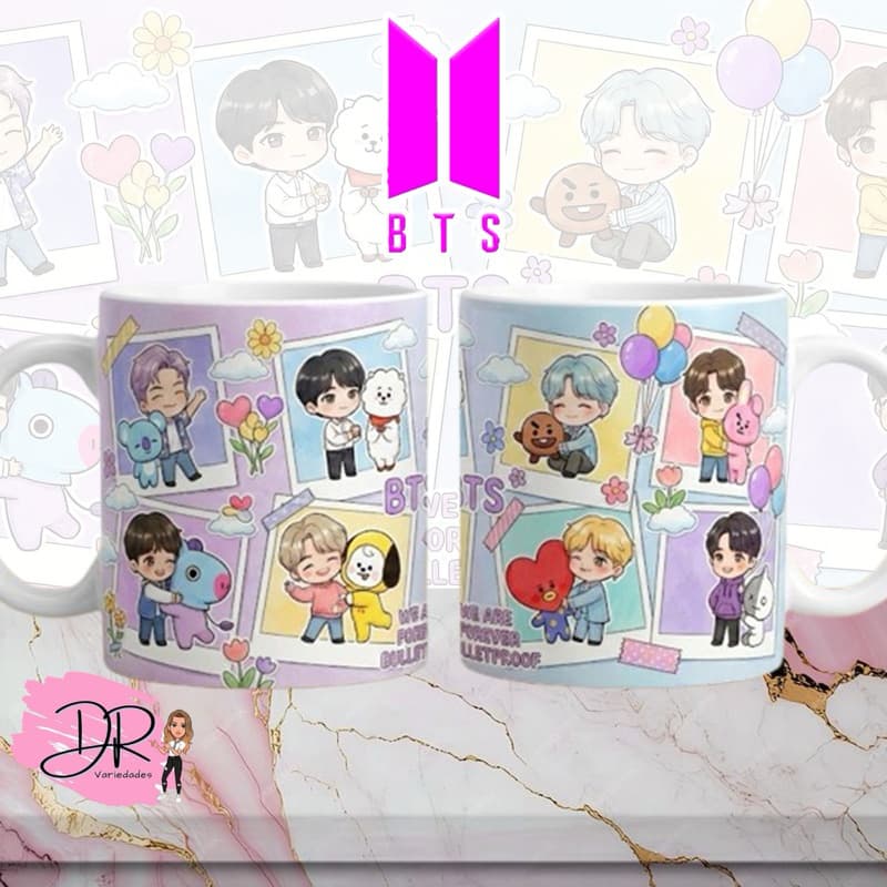 Caneca Personalizada BTS/Mascotes, Dorama